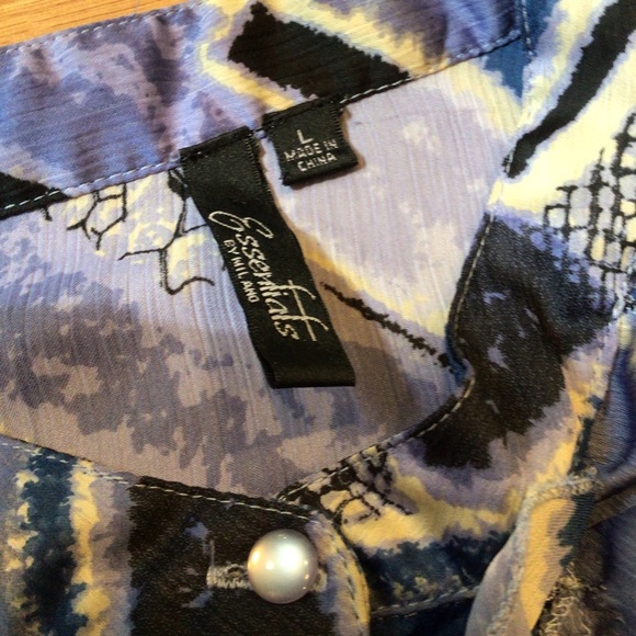 Essentials by Milano Blue Ruffle Sleeveless Top - Picture 5 of 6